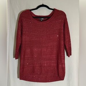 a.n.a Deep Red Knit Sweater